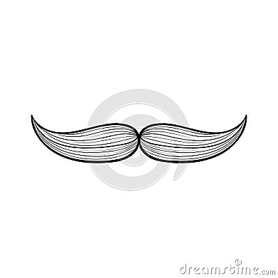 moustache, manhood, humorous mask, icon cartoon hand drawn vector illustration sketch Cartoon Illustration