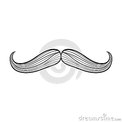 moustache, manhood, humorous mask, icon cartoon hand drawn vector illustration sketch Cartoon Illustration