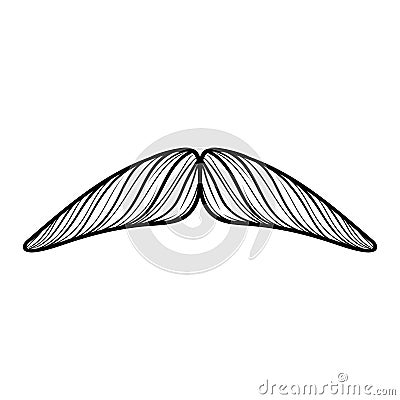 moustache, manhood, humorous mask, icon cartoon hand drawn vector illustration sketch Cartoon Illustration