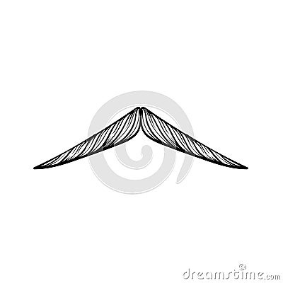 moustache, manhood, humorous mask, icon cartoon hand drawn vector illustration sketch Cartoon Illustration