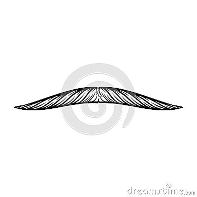 moustache, manhood, humorous mask, icon cartoon hand drawn vector illustration sketch Cartoon Illustration