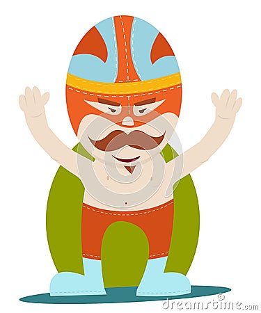 Moustache wrestler Vector Illustration