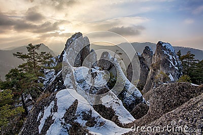 Moutain at autumn winter in Slovakia Stock Photo