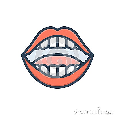 Color illustration icon for Mouth, face and maw Cartoon Illustration