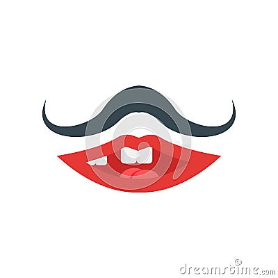 Mouth icon vector sign and symbol isolated on white background, Mouth logo concept Vector Illustration