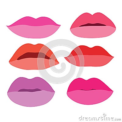 Mouth Lips close up Design element isolated collection Stylish colorful different shades of lipstick Beauty Make up expressing dif Stock Photo