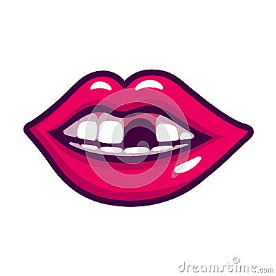 Mouth with missing tooth Vector Illustration