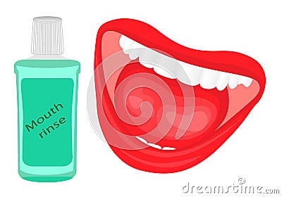 Mouth rinse and a cute smile Vector Illustration