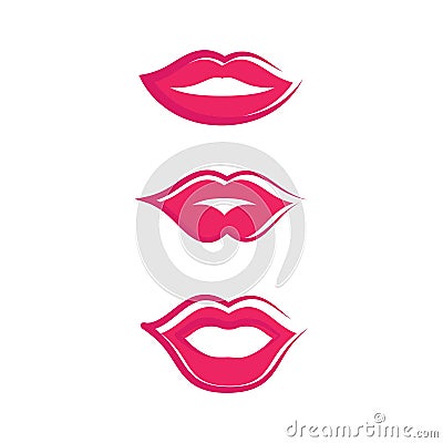 Mouth smile red sexy woman lips Vector Illustration