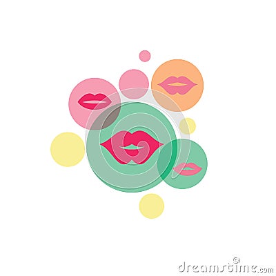 Mouth smile red sexy woman lips Vector Illustration