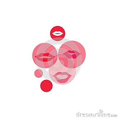 Mouth smile red sexy woman lips Vector Illustration