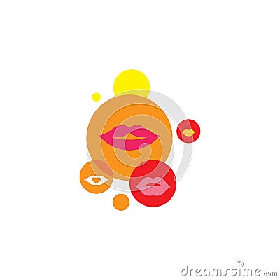 Mouth smile red sexy woman lips Vector Illustration