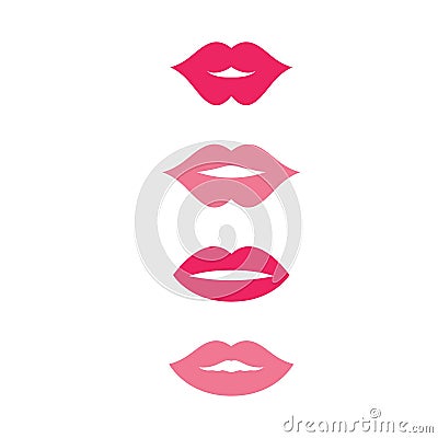 Mouth smile red sexy woman lips Vector Illustration