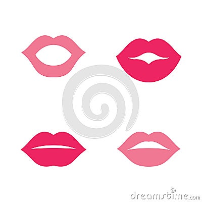 Mouth smile red sexy woman lips Vector Illustration