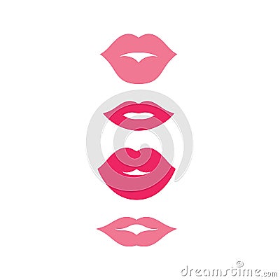 Mouth smile red sexy woman lips Vector Illustration