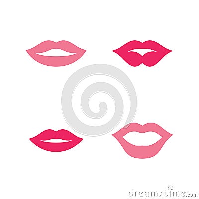 Mouth smile red sexy woman lips Vector Illustration