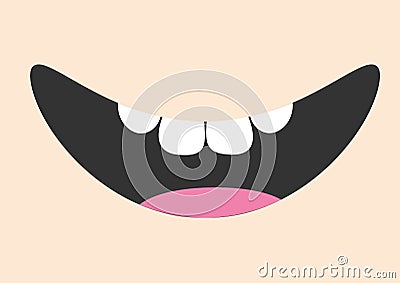 Mouth with tongue and healthy tooth. Smiling face. Body part. Cute cartoon character. Oral dental hygiene Children teeth care icon Vector Illustration