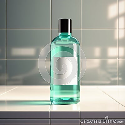 Mouth wash, dental care hygiene liquid, empty blank generic product packaging mockup Stock Photo