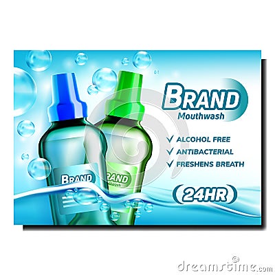 Mouth Wash Creative Promotional Banner Vector Vector Illustration