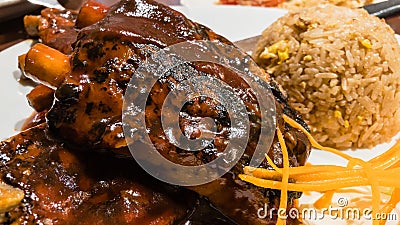 Mouth watery barbeque ribs Stock Photo