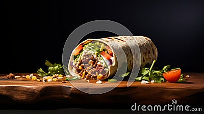 Vibrant Burrito: A Luminous 8k Resolution Delight Stock Photo