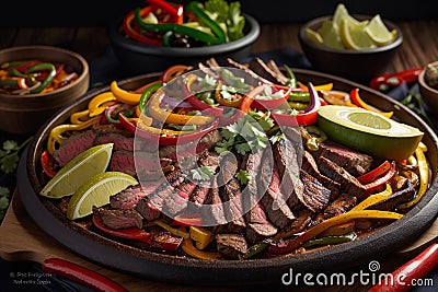 Healthy Steak Fajitas Recipe Stock Photo