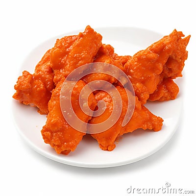 Chicken wings in tomato sauce isolated on white background. Selective focus. AI-Generated Stock Photo
