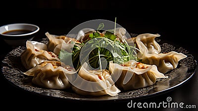 Mouthwatering Lamb Dumplings Filled with a Savory and Flavorful Mixture Stock Photo