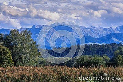 Moutnains in the alps of the AllgÃ¤u Stock Photo