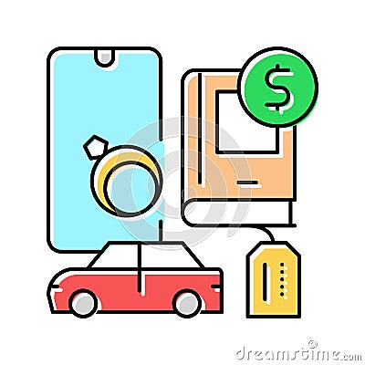 movable assets color icon vector illustration Vector Illustration