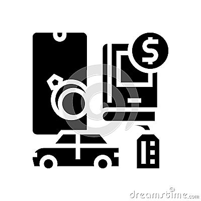 movable assets glyph icon vector illustration Vector Illustration