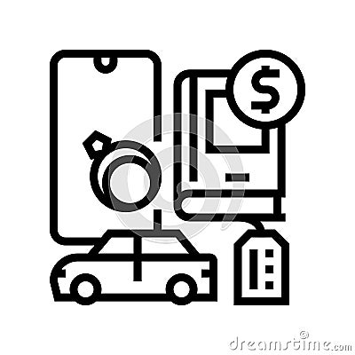 movable assets line icon vector illustration Vector Illustration