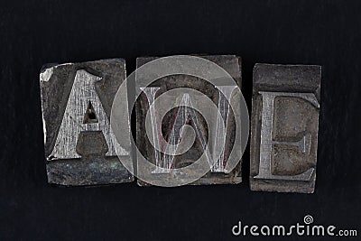 movable type alphabet set Stock Photo