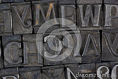 movable type alphabet set Stock Photo