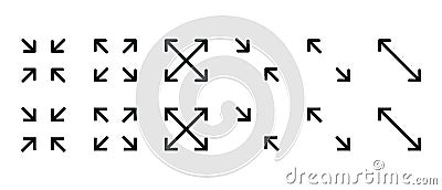 Move arrow drag, vector icons set. Direction arrows symbols, Ux and Ui icons Vector Illustration