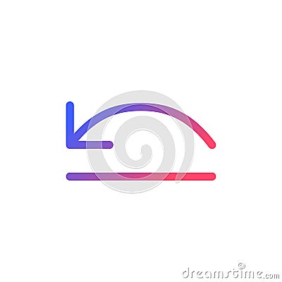 Move backward pixel perfect gradient linear ui icon Vector Illustration