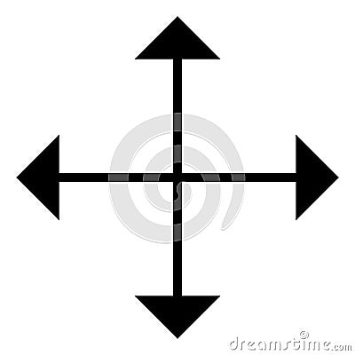 Move cursor. Four direction arrow icon in simple line style Vector Illustration