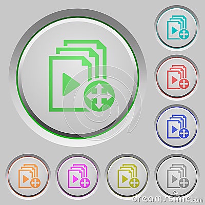 Move playlist item push buttons Stock Photo