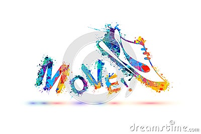 Move! Vector sign. Sneakers. Vector Illustration