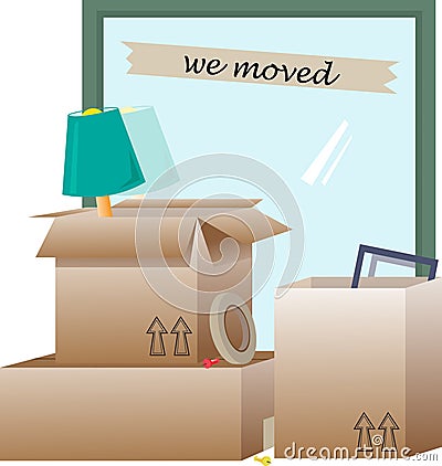 We Moved Vector Illustration