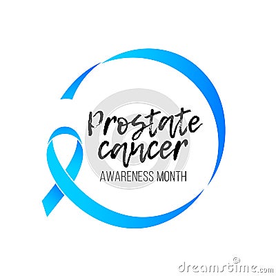 Movember men health man prostate cancer November awareness month vector blue ribbon Vector Illustration