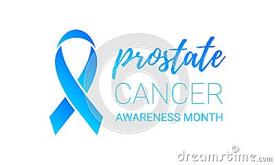 Movember men health man prostate cancer November awareness month vector blue ribbon Vector Illustration