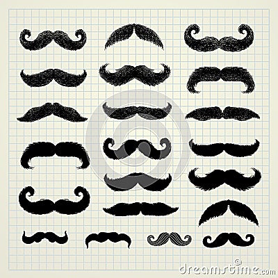 Movember mustache set Vector Illustration