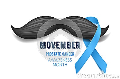 Movember - prostate cancer awareness month. Men`s health concept. Vector Illustration