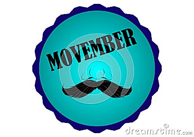 Movember support men in the fight against prostate cancer Vector Illustration