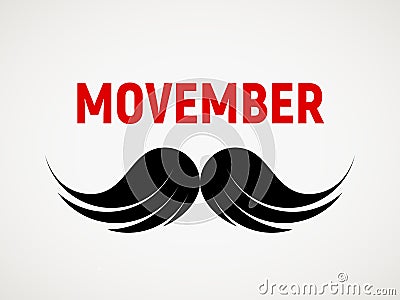 Movember. Vector mustache icon Vector Illustration