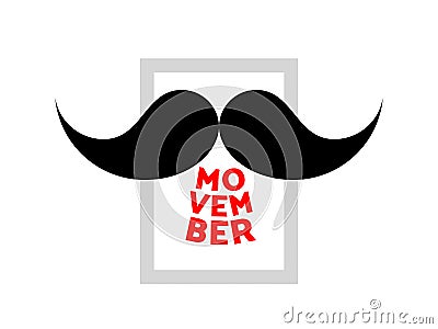 Movember. Vector mustache icon Vector Illustration
