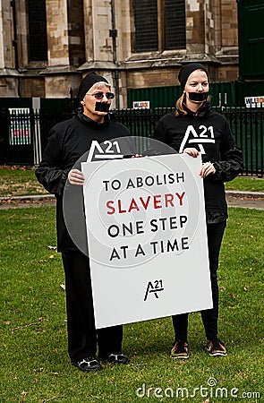 The A21 movement, campaign against human trafficking and slavery. Editorial Stock Photo