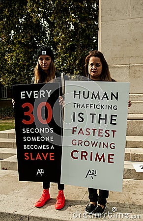 The A21 movement, campaign against human trafficking and slavery. Editorial Stock Photo