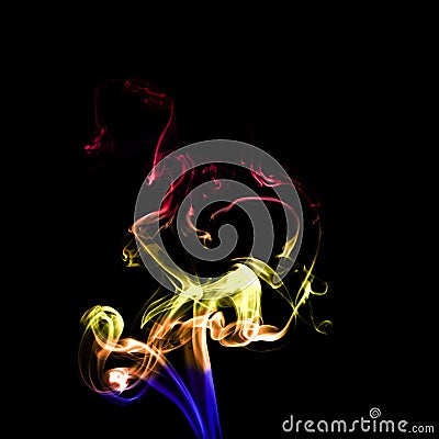 Movement of colorful smoke Stock Photo